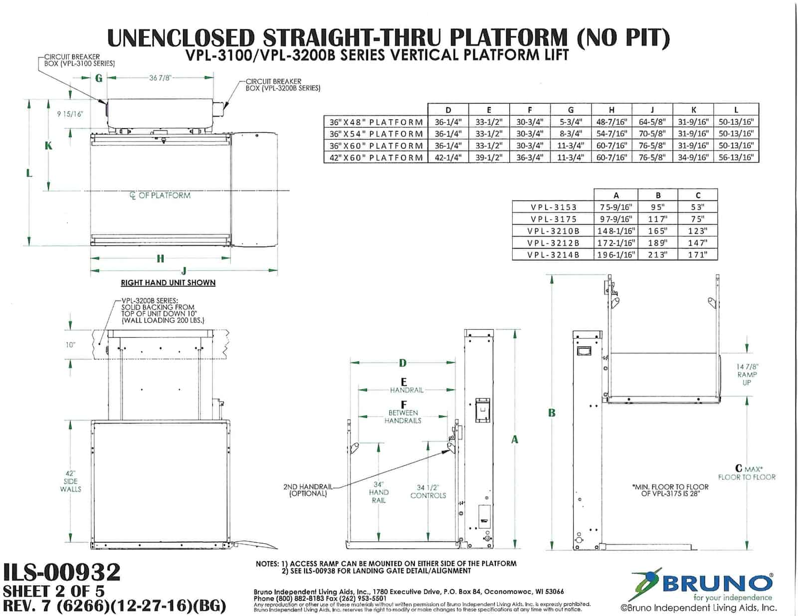 Bruno VPL3100/VPL3000B Access Solutions Inc.
